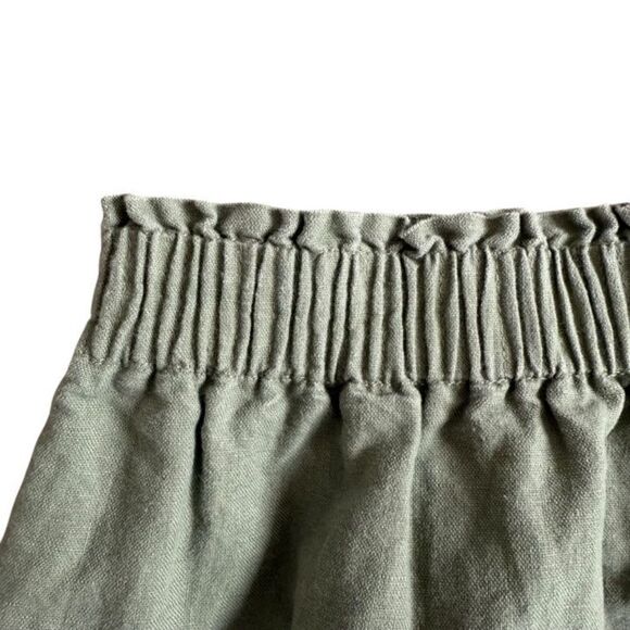 J. Crew Khaki Skirt Size 00 Linen Blend Elastic Waist Mini Short - Picture 6 of 7